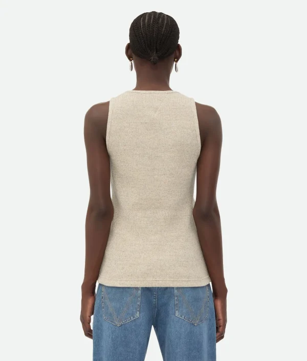 Bottega Veneta Melange Cotton Rib Tank Top>Women Tops And T-Shirts