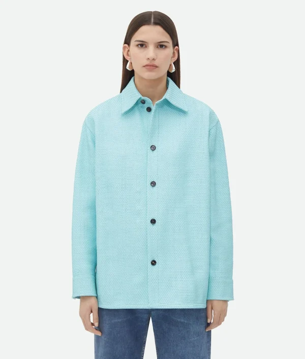 Bottega Veneta Mini Intrecciato Leather Shirt>Women Shirts | Leather
