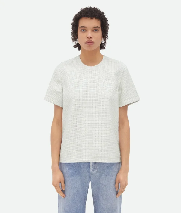Bottega Veneta Mini Intrecciato Leather T-Shirt>Women Leather