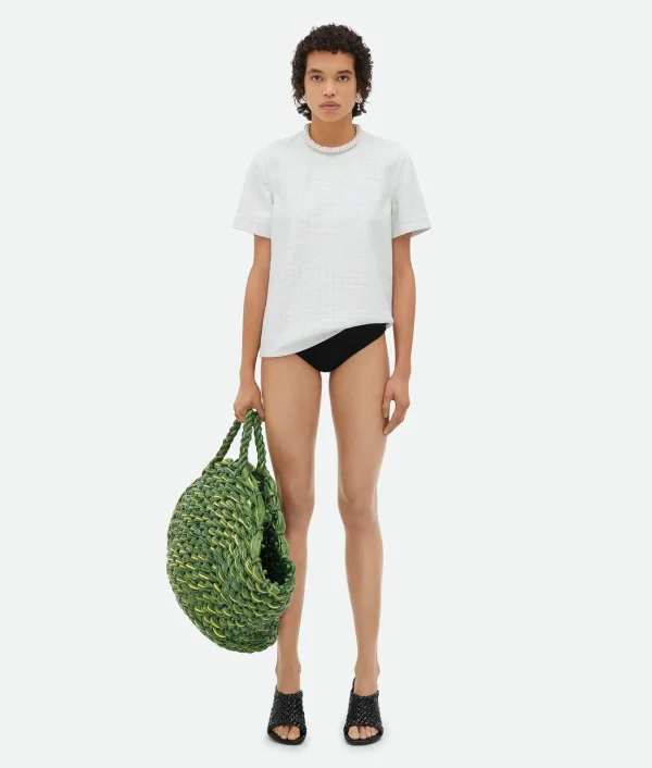 Bottega Veneta Mini Intrecciato Leather T-Shirt>Women Leather