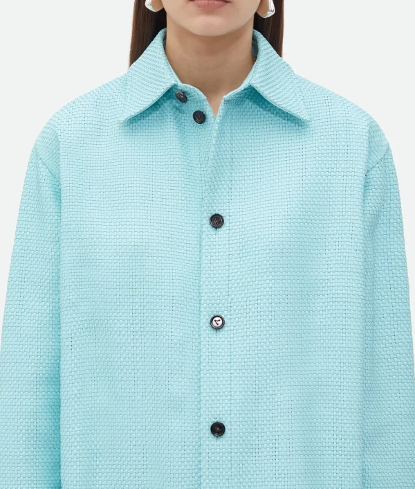 Bottega Veneta Mini Intrecciato Leather Shirt>Women Shirts | Leather
