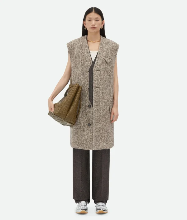 Bottega Veneta Multicolor Wool Felt Gilet Coat>Women Coats
