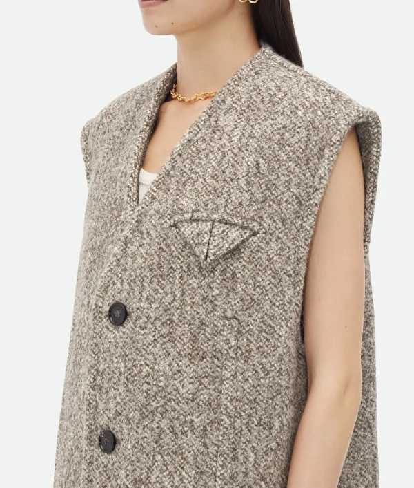 Bottega Veneta Multicolor Wool Felt Gilet Coat>Women Coats