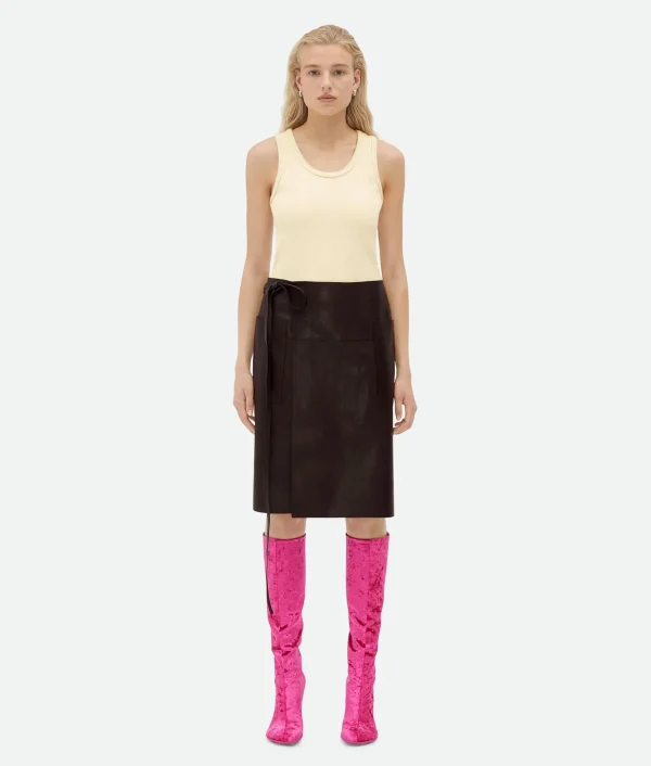 Bottega Veneta Nappa Leather Wrapped Skirt>Women Skirts