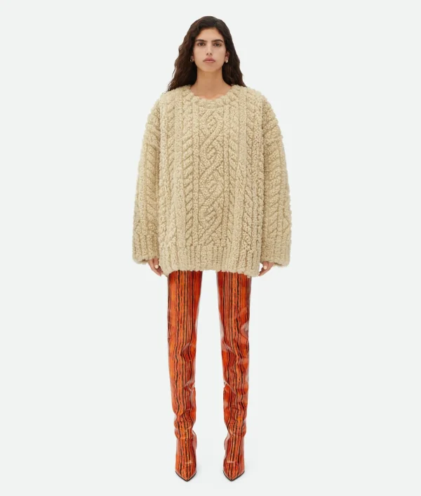Bottega Veneta Needlepunch Shearling Jumper>Women Knitwear