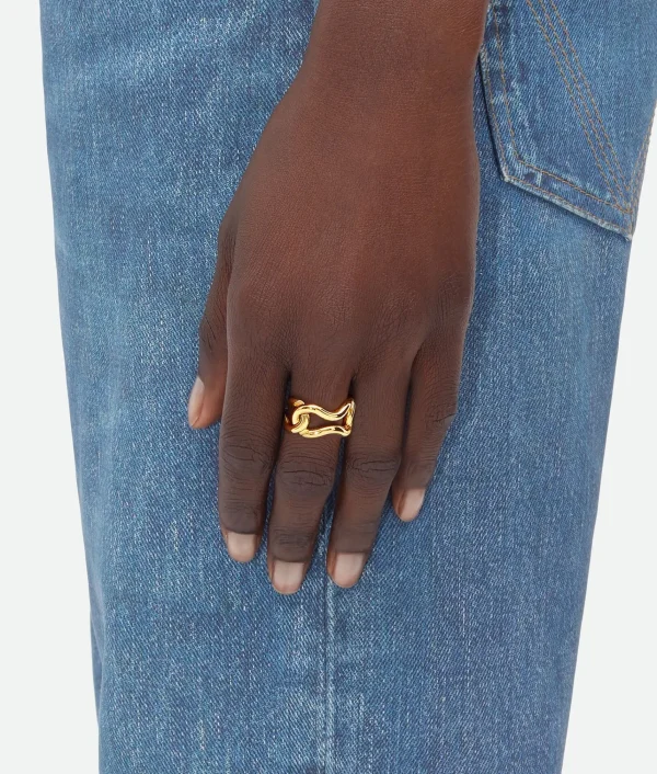 Bottega Veneta Nest Chain Ring>Women Rings