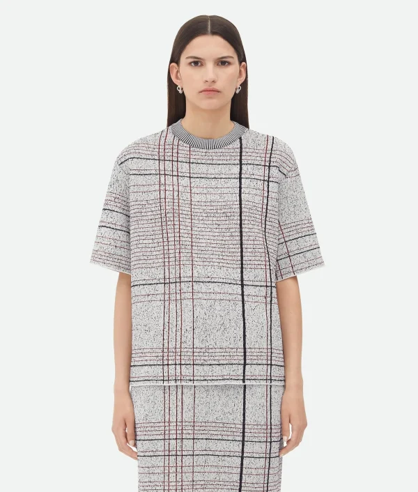 Bottega Veneta Notebook Cotton Viscose Jacquard T-Shirt>Women Knitwear
