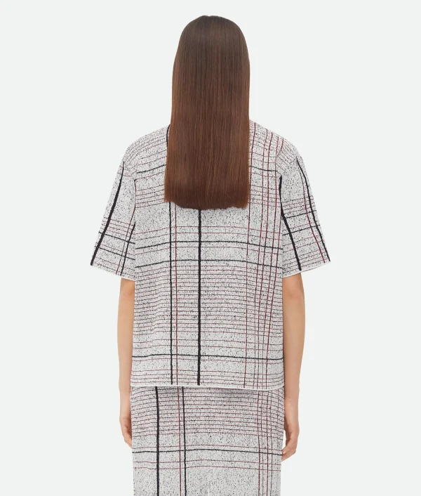 Bottega Veneta Notebook Cotton Viscose Jacquard T-Shirt>Women Knitwear