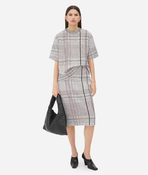 Bottega Veneta Notebook Cotton Viscose Jacquard T-Shirt>Women Knitwear