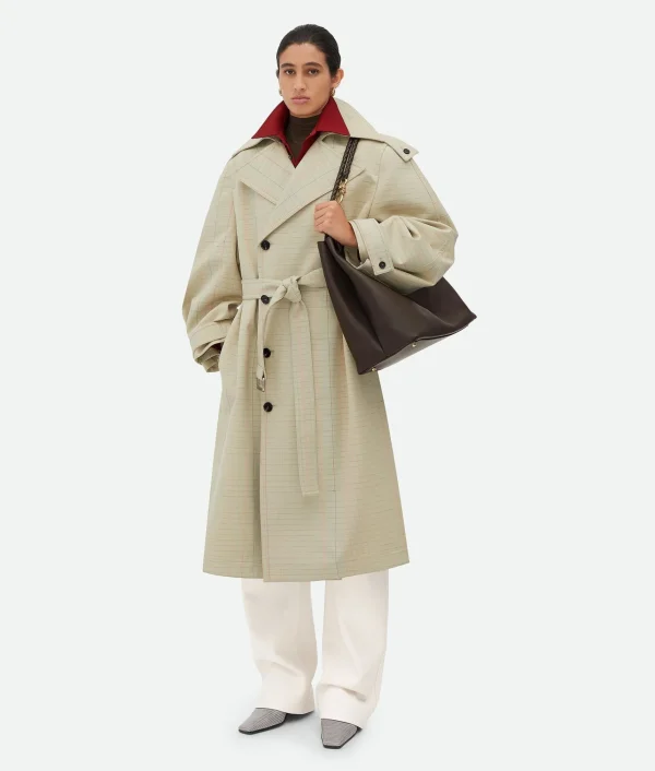 Bottega Veneta Notebook Wool Cotton Trench Coat>Women Coats