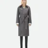 Bottega Veneta Ostrich-Effect Leather Belted Coat>Women Leather | Coats