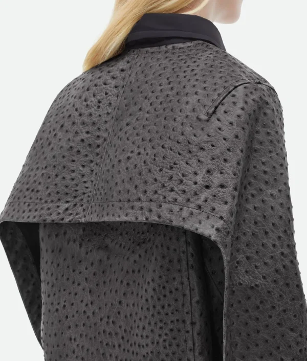 Bottega Veneta Ostrich-Effect Leather Double Shirt Dress>Women Leather | Dresses