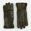 Bottega Veneta Ostrich-Effect Leather Gloves> Gloves