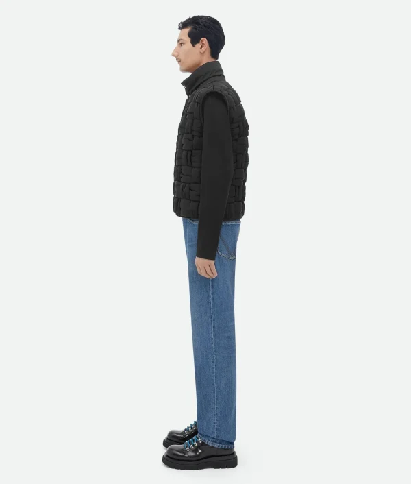 Bottega Veneta Padded Nylon Intreccio Gilet> Coats