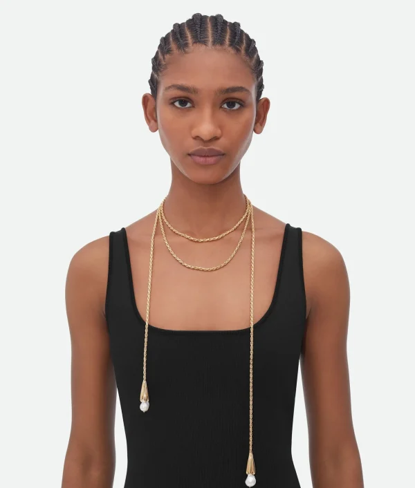 Bottega Veneta Pearl Scarf Necklace>Women Necklaces
