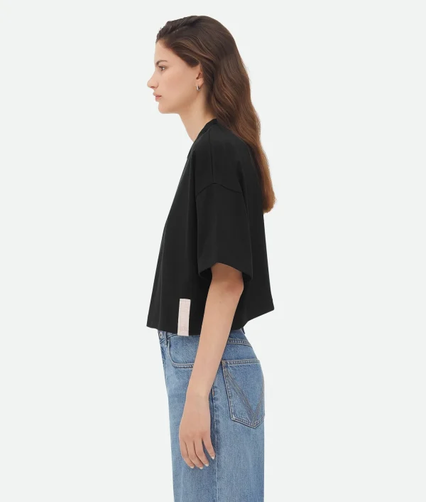 Bottega Veneta Pima Cotton Jersey Crop T-Shirt>Women Tops And T-Shirts