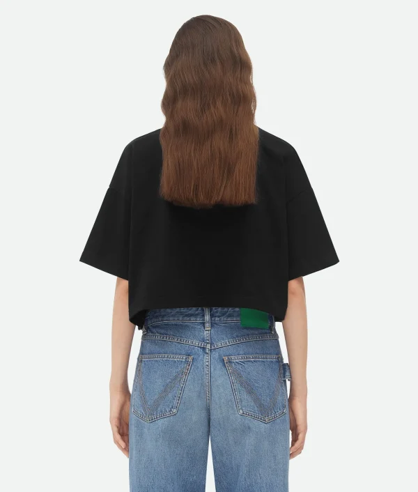 Bottega Veneta Pima Cotton Jersey Crop T-Shirt>Women Tops And T-Shirts