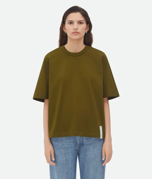 Bottega Veneta Pima Cotton Jersey T-Shirt>Women Tops And T-Shirts