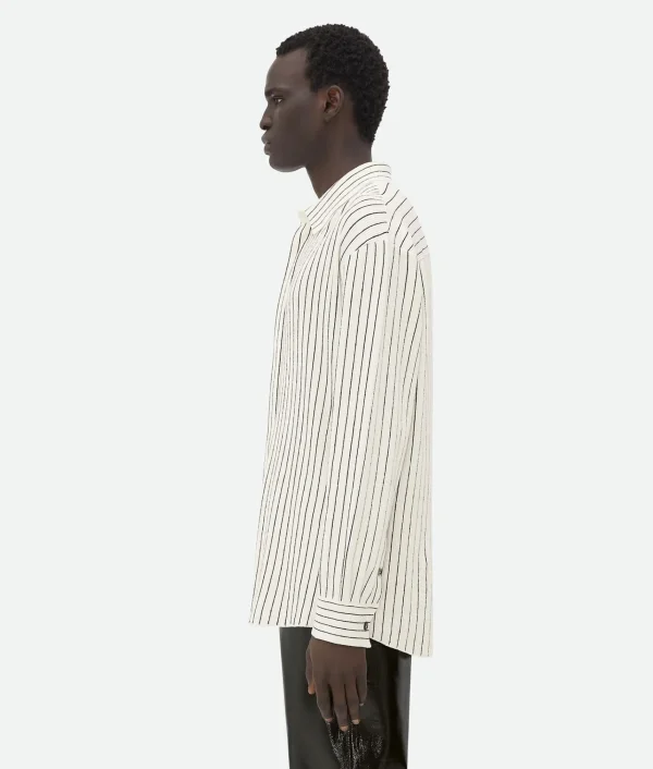 Bottega Veneta Pinstripe Knitted Linen Shirt> Shirts