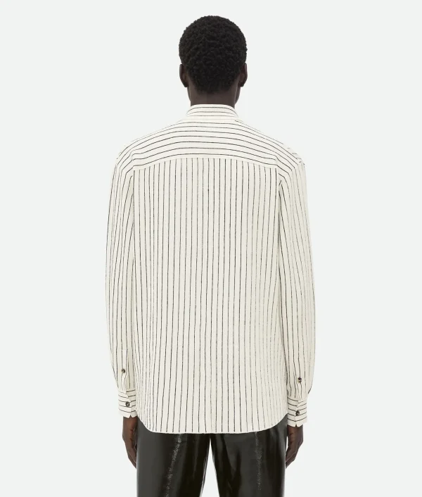 Bottega Veneta Pinstripe Knitted Linen Shirt> Shirts