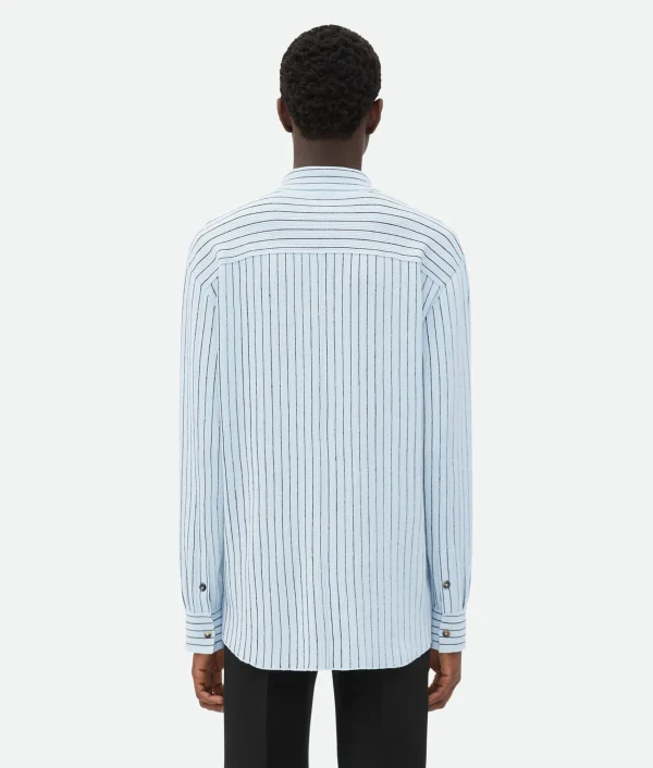 Bottega Veneta Pinstripe Knitted Linen Shirt> Shirts