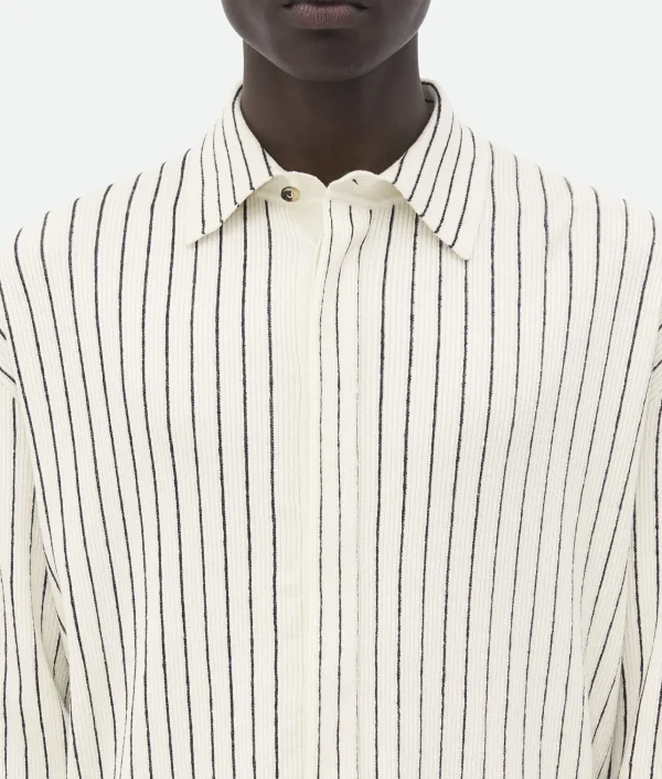 Bottega Veneta Pinstripe Knitted Linen Shirt> Shirts