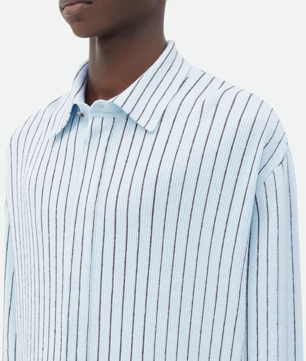 Bottega Veneta Pinstripe Knitted Linen Shirt> Shirts
