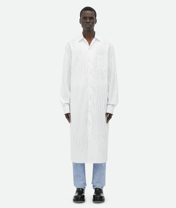 Bottega Veneta Pinstripe Poplin Long Shirt> Shirts