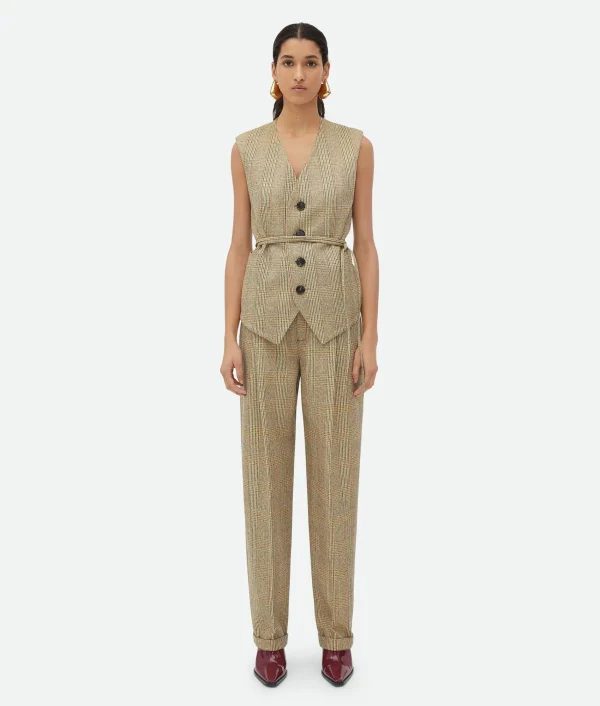 Bottega Veneta Prince Of Wales Wool Gilet>Women Jackets