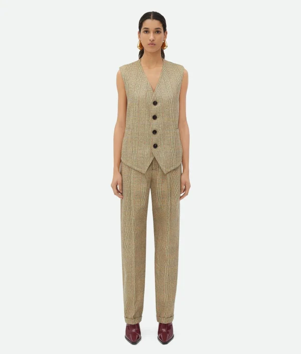 Bottega Veneta Prince Of Wales Wool Gilet>Women Jackets
