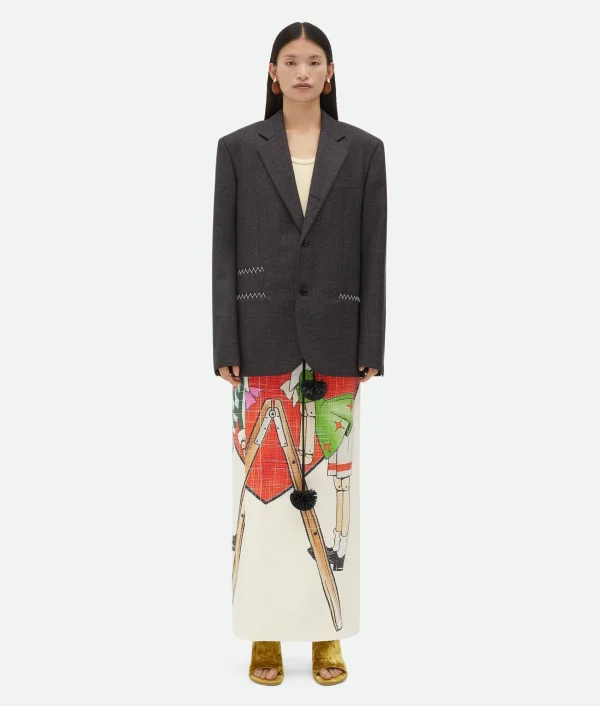 Bottega Veneta Prince Of Wales Wool Jacket With Label>Women Jackets