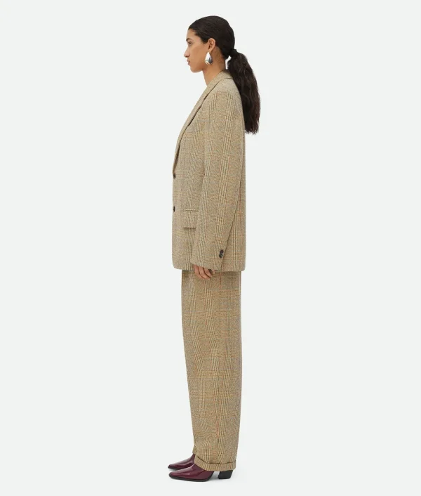 Bottega Veneta Prince Of Wales Wool Jacket>Women Jackets