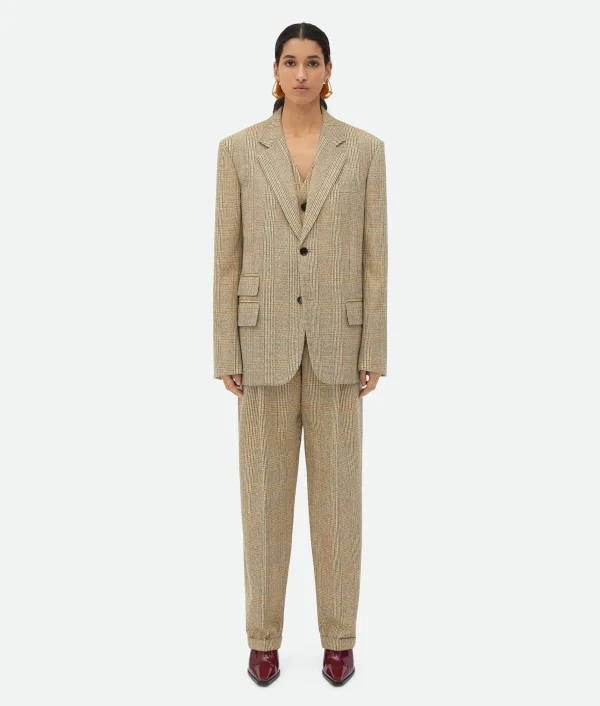Bottega Veneta Prince Of Wales Wool Jacket>Women Jackets