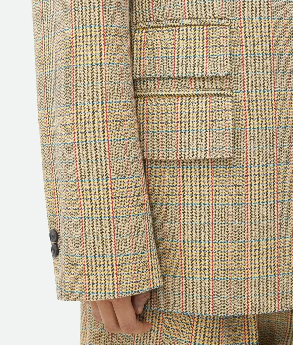 Bottega Veneta Prince Of Wales Wool Jacket>Women Jackets