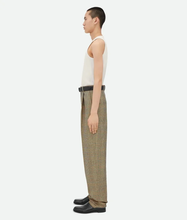 Bottega Veneta Prince Of Wales Wool Trousers> Trousers And Shorts