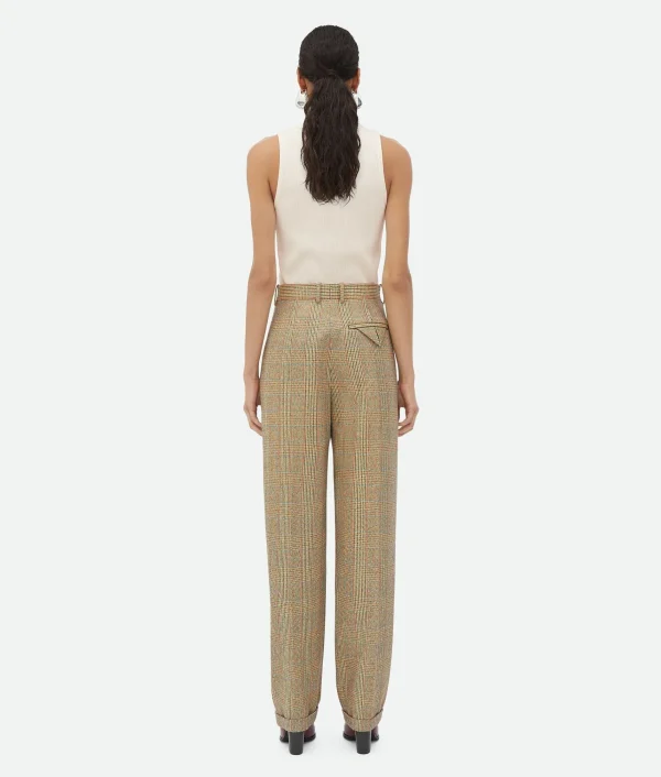 Bottega Veneta Prince Of Wales Wool Trousers>Women Trousers And Shorts
