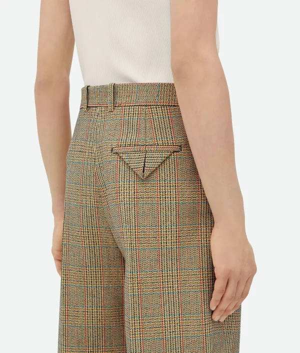 Bottega Veneta Prince Of Wales Wool Trousers> Trousers And Shorts