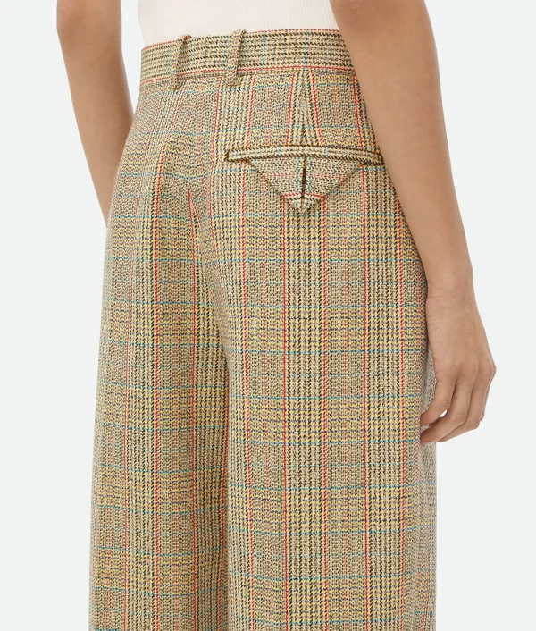 Bottega Veneta Prince Of Wales Wool Trousers>Women Trousers And Shorts