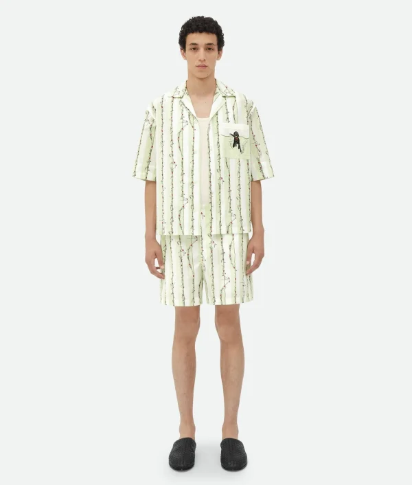 Bottega Veneta Printed Cotton Shorts> Trousers And Shorts