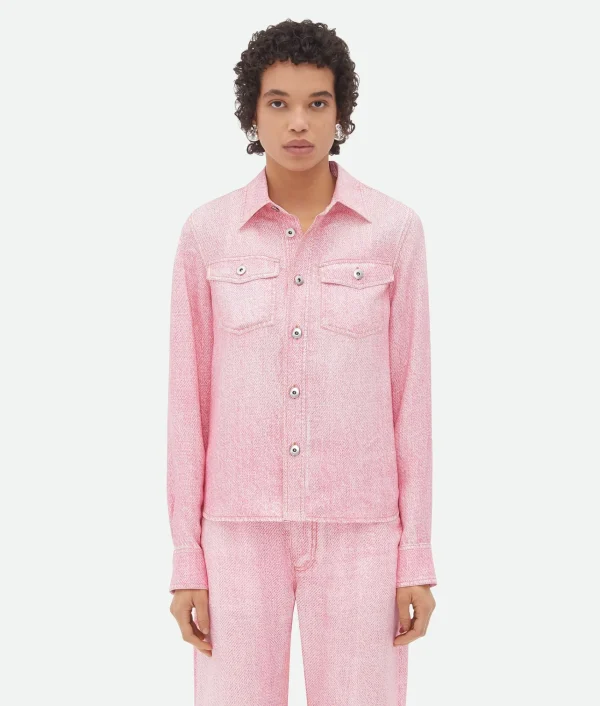 Bottega Veneta Printed Denim Viscose Shirt>Women Denim