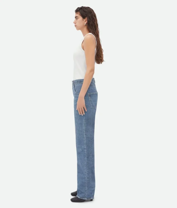 Bottega Veneta Printed Leather Boyfriend Denim>Women Trousers And Shorts | Leather