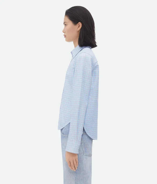 Bottega Veneta Printed Leather Check Shirt>Women Shirts | Leather