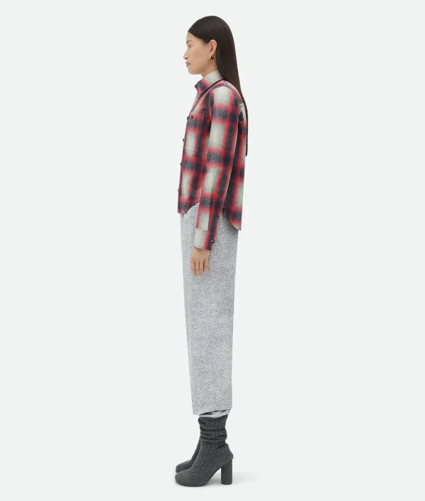 Bottega Veneta Printed Leather Check Shirt>Women Leather