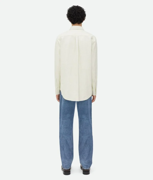 Bottega Veneta Printed Leather Check Shirt> Leather