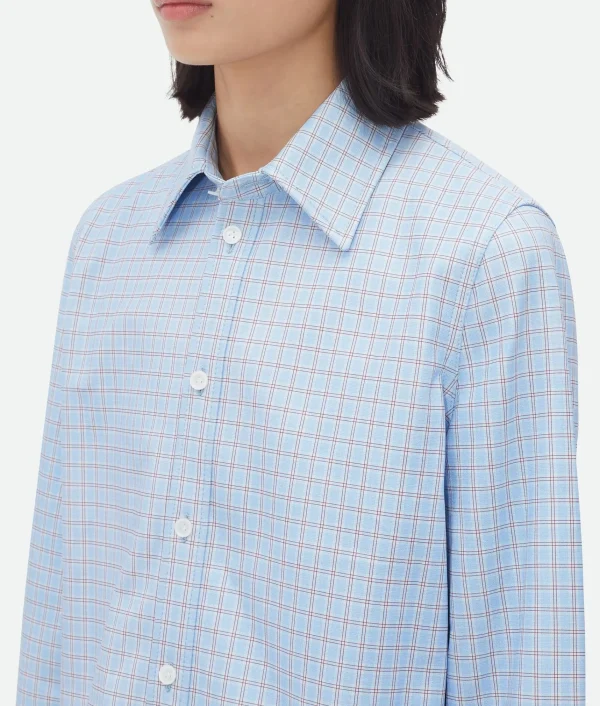 Bottega Veneta Printed Leather Check Shirt>Women Shirts | Leather