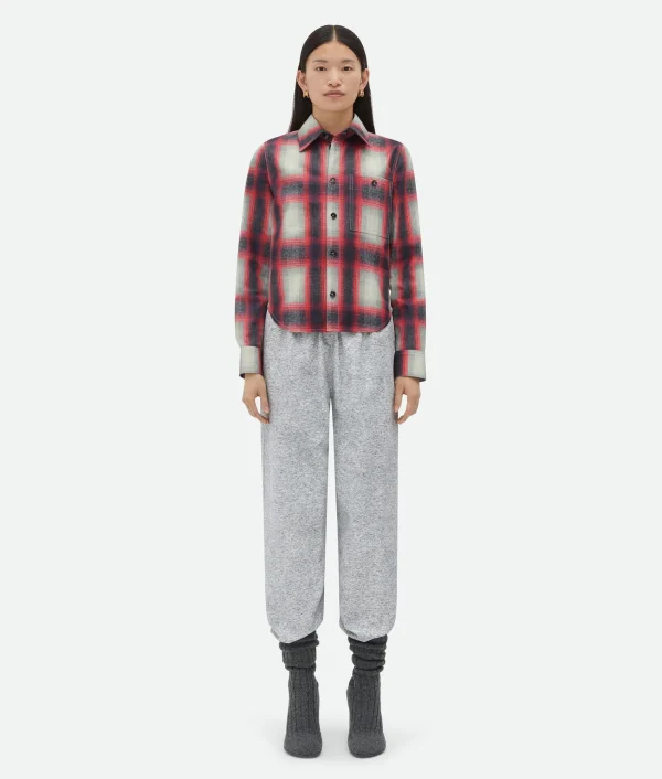 Bottega Veneta Printed Leather Check Shirt>Women Leather