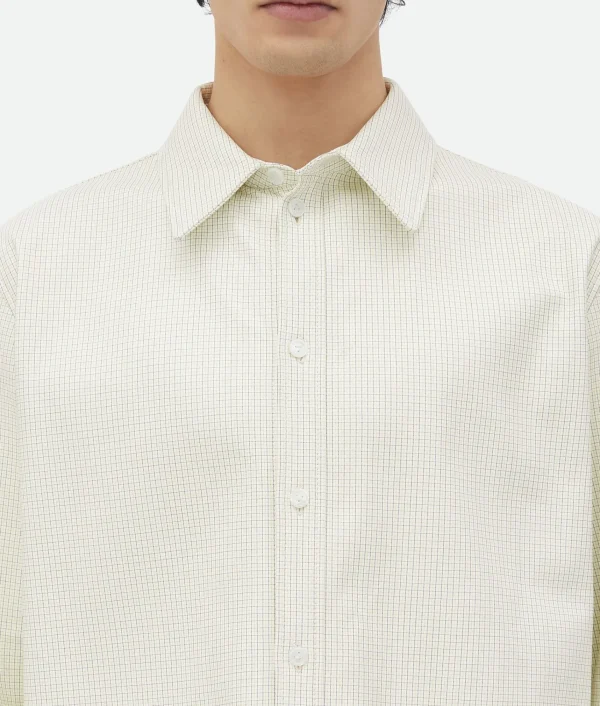 Bottega Veneta Printed Leather Check Shirt> Leather