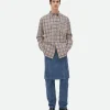 Bottega Veneta Printed Leather Checked Shirt> Shirts | Leather