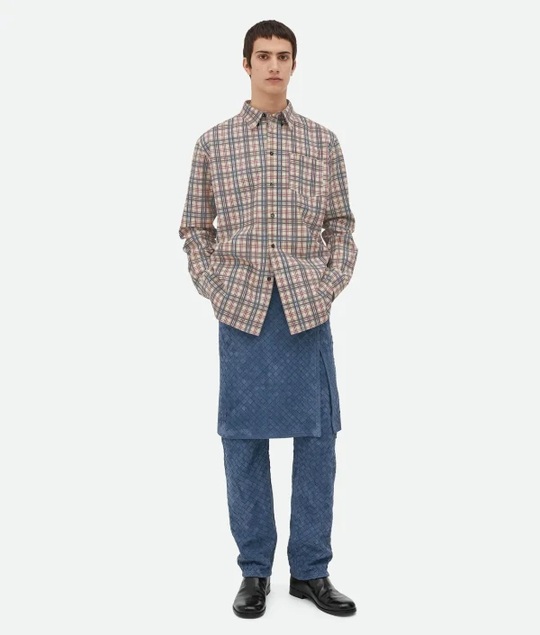 Bottega Veneta Printed Leather Checked Shirt> Shirts | Leather