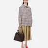 Bottega Veneta Printed Leather Checked Shirt>Women Shirts | Leather